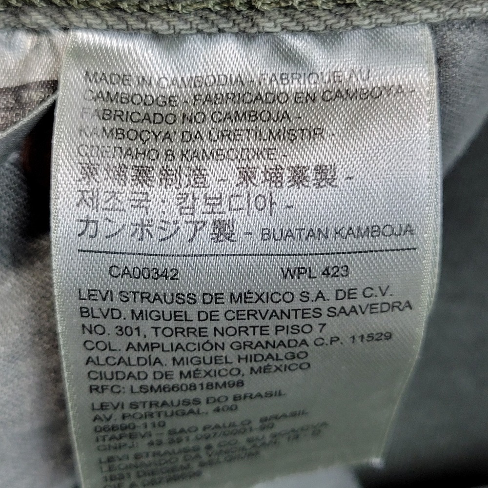 Levis 501 Jeans Mens 44x32 Green Straight Leg Button Fly Work Wear Americana - Picture 11 of 13